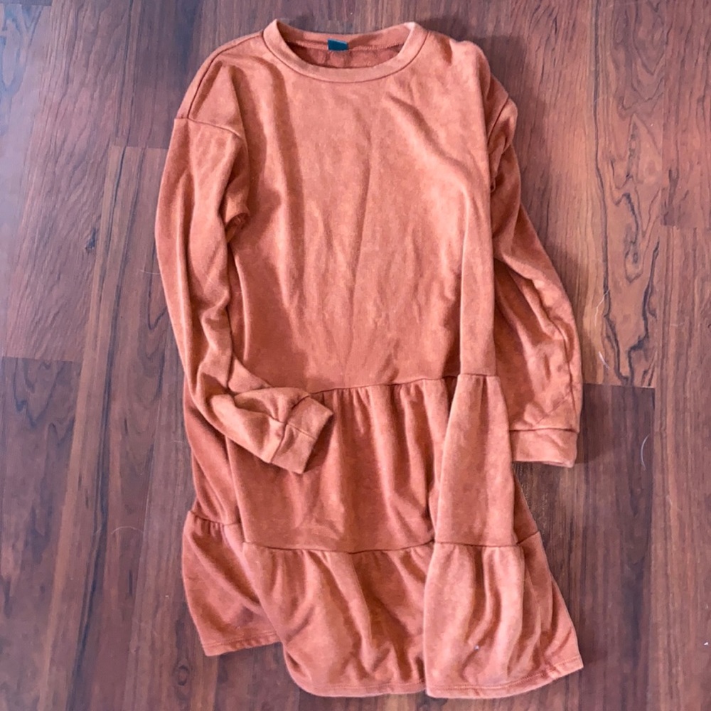 pretty burnt orange dress for fall